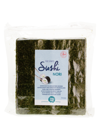 Sushi Nori Algen, geröstet, 50 Blätter, TerraSana, 125g