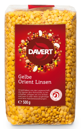 Gelbe Orient Linsen, BIO, Davert, 500g