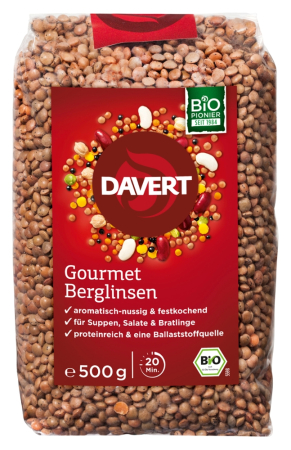 (MHD: 11.12.24) Gourmet Berglinsen, BIO, Davert, 500g