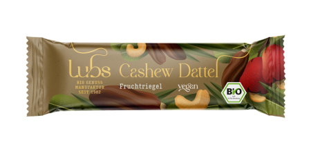 (MHD:01.03.2026) Cashew Dattel Fruchtriegel, BIO, Lubs, 40g