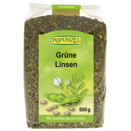 Linsen grün, BIO, Rapunzel, 500g