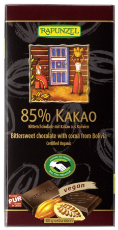 Bitterschokolade mit 85% Kakao, BIO, Rapunzel, 80 g