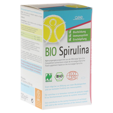 Spirulina Taletten, BIO, GSE, 240 Stück