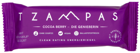 (MHD:10.03.2026) TZAMPAS Energy Bar Cacoa Berry, BIO, ETHCL Food Labs, 40g
