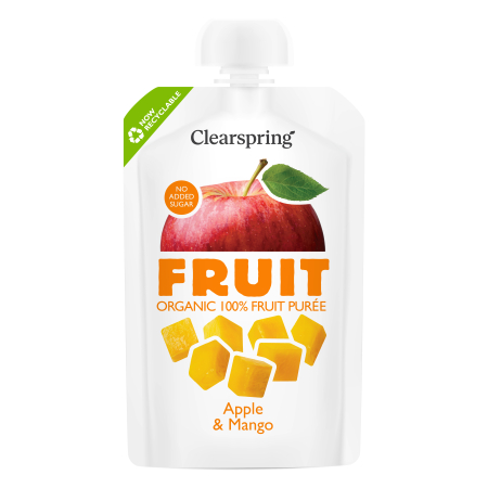 (MHD:22.04.2026) Fruchtpüree Quetschie - Apfel-Mango, BIO, Clearspring, 100g