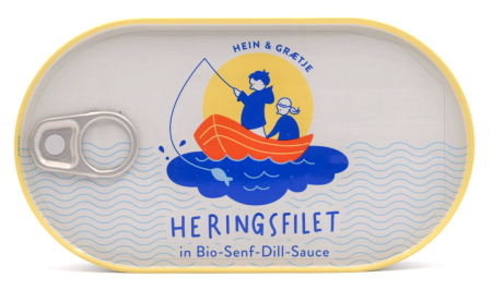 Heringsfilet in Bio- Senf- Dill- Sauce, Heine & Graetje, 200 g