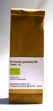 Koriander gemahlen, BIO, Selbstabfüllung, 50 g