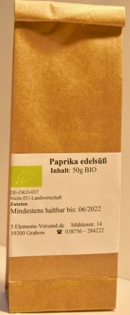 Paprika edelsüß, BIO, Selbstabfüllung, 50 g