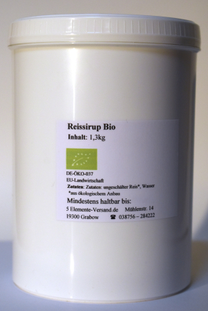 Reissirup, BIO, 1,3 kg, Selbstabfüllung