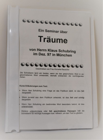 Schubring, Klaus: Träume, 79 Seiten, Schnellhefter