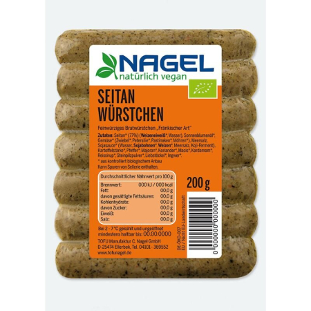 Seitan Würstchen Nagel, BIO , 7 Stck.,200g