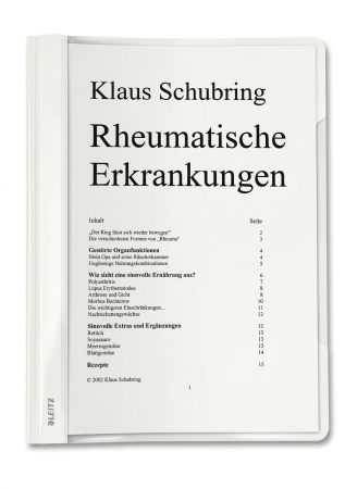 Schubring, Klaus: Rheumatische Erkrankungen. Gicht, Rheuma, Arthrose, 19 Seiten, Schnellhefter
