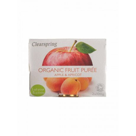 (MHD:03.2026) Fruchtpüree Apfel-Aprikose, BIO, Clearspring, 2x100g