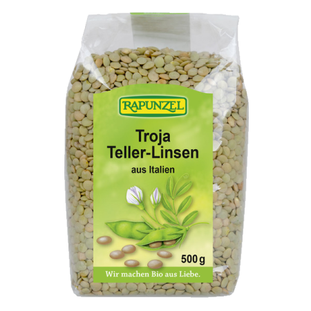 Troja Teller-Linsen (grün bis braun), BIO, 500.0 g, Rapunzel