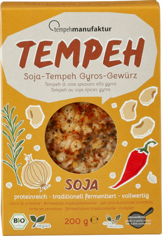 Tempeh mit Gyros, BIO, 200g, tempehmanufaktur