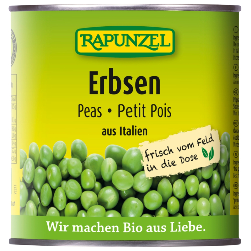 Erbsen in der Dose, BIO, Rapunzel, 340g