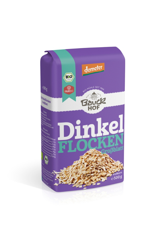 Dinkelflocken Großblatt, BIO, Bauck Hof, 500g