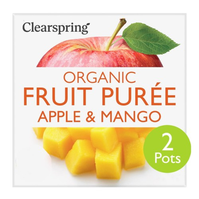 Fruchtpüree Apfel-Mango, BIO, Clearspring, 2x100g