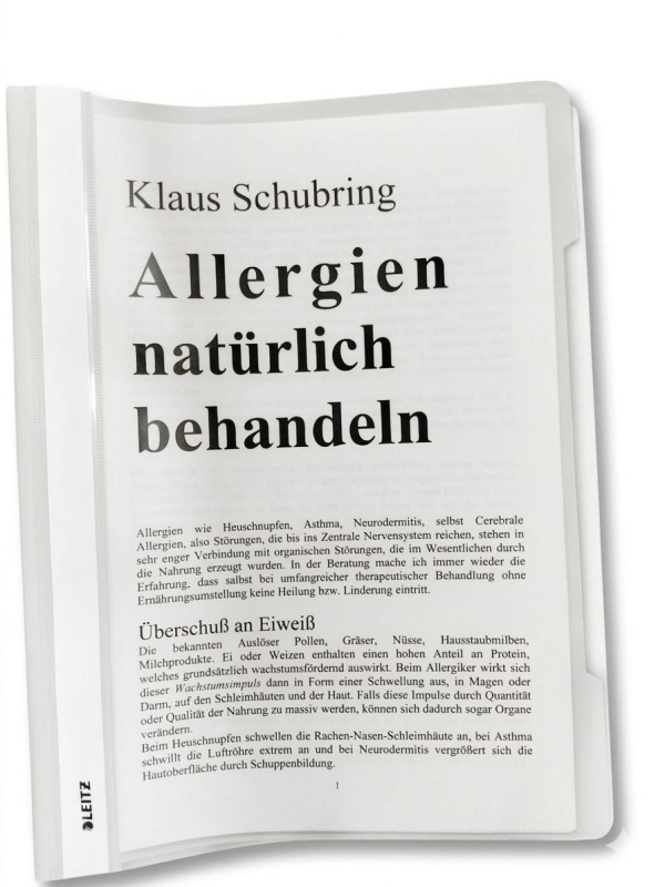 Schubring, Klaus: Allergien natürlich behandeln, 10 Seiten, Schnellhefter