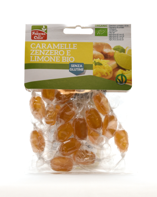 Ingwer-Zitronen Bonbons, BIO, La Finestra Sul Cielo, 50g