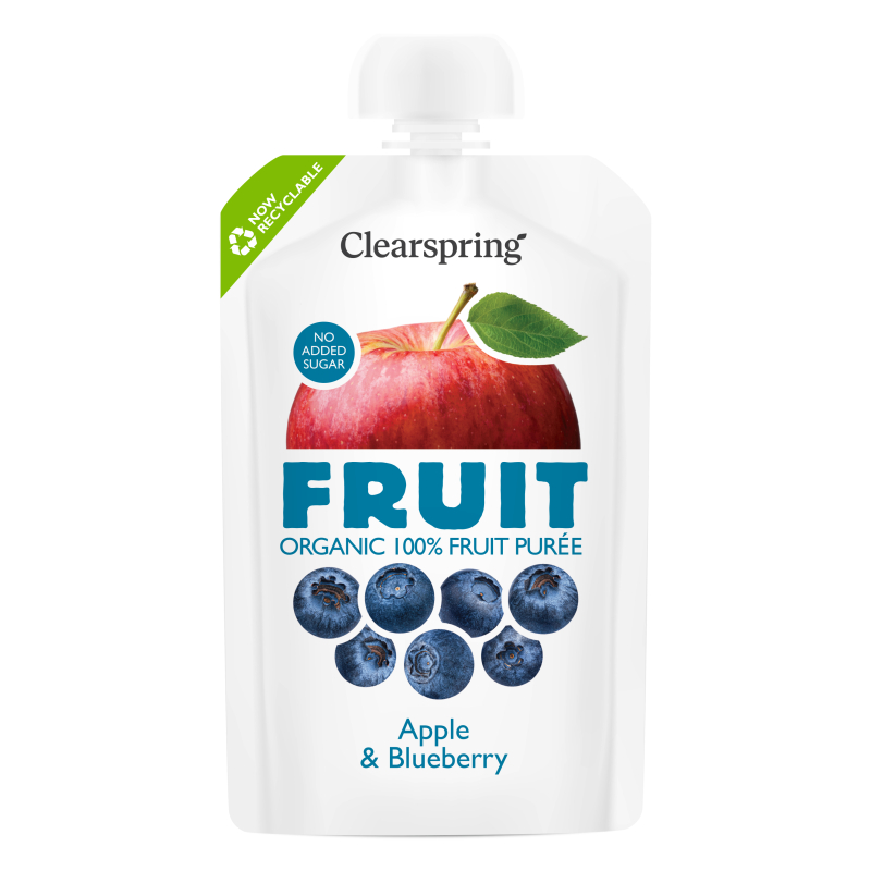 Fruchtpüree Quetschie - Apfel-Blaubeere, BIO, Clearspring, 100g