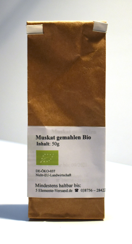 Muskatnuss gemahlen, BIO, Selbstabfüllung, 50 g