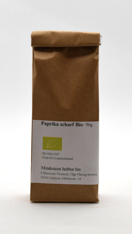 Paprika scharf, BIO, Selbstabfüllung, 50 g