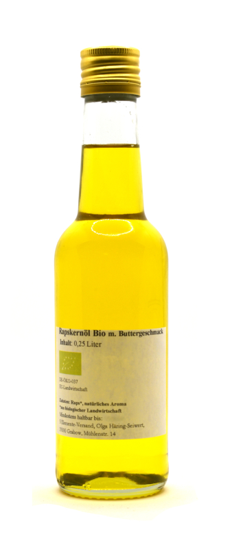 Rapskernöl mit Buttergeschmack, BIO, Selbstabfüllung, 0,25l