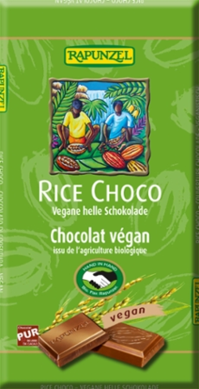 (MHD: 08.24) Rice Choco vegane helle Schokolade, BIO, Rapunzel, 100g