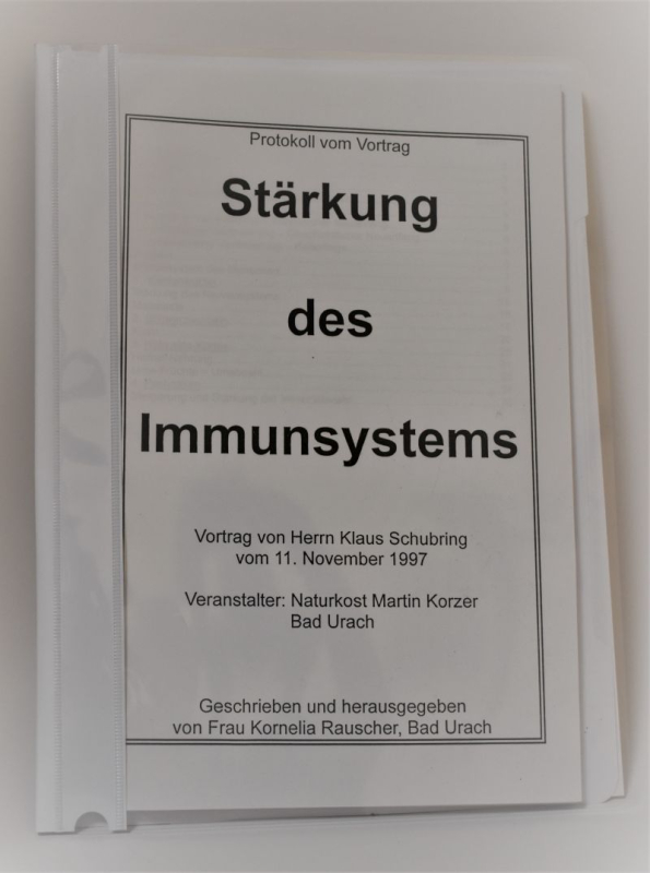 Schubring, Klaus: Stärkung des Immunsystems, 37 Seiten, Schnellhefter