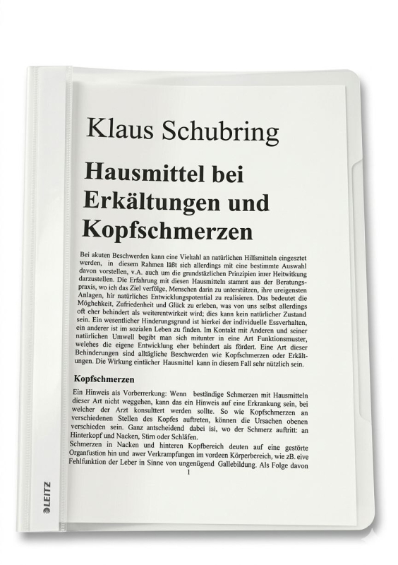 Schubring, Klaus: Hausmittel bei Erkältungen und Kopfschmerzen, 14 Seiten, Schnellhefter