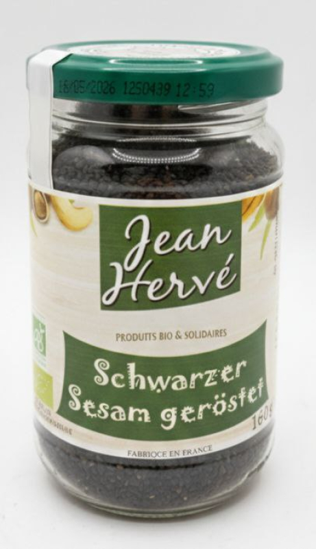 Schwarzer Sesam geröstet, BIO, Jean Hervé, 160g