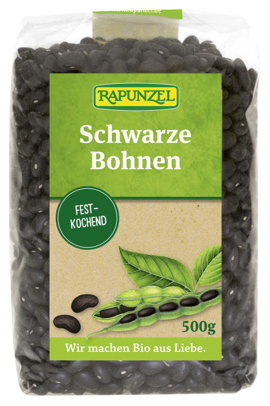 (MHD: 04.10.24) Schwarze Bohnen, BIO, Rapunzel, 500g